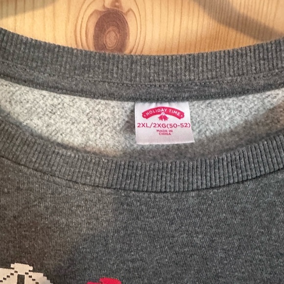 Holiday Time Gray and Green Crewneck Christmas Sweater Size 2XL - Picture 7 of 7